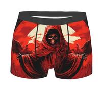 Hommes Caleçon Faucheuse Crâne d'ange Squelette De Démon Rouge Calecon Anti-Irritation Et Fitted Boxers S