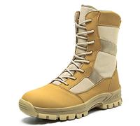 Hommes Camouflage High Top Mode Imperméable Bottes Militaires Antidérapant Résistant à L’Usure Bottes De Randonnée À Lacets Outdoor Tactiques Bottes 20133, Khaki, 10.5 UK