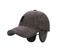 Hommes Casquette de Baseball d'Hiver Chapeau en Feutre et Cache-oreilles 2 en 1 Chaud Respirant Chapeau de Camping Randonnée Golf Réglable Béret Casquette de Cyclisme Vélo Moto Alpinisme Plein air