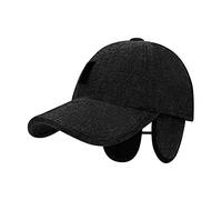 Hommes Casquette de Baseball d'Hiver Chapeau en Feutre et Cache-oreilles 2 en 1 Chaud Respirant Chapeau de Camping Randonnée Golf Réglable Béret Casquette de Cyclisme Vélo Moto Alpinisme Plein air