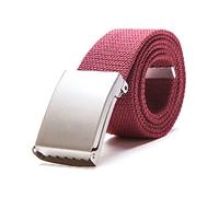 Hommes Casual Ceintures 3.8cm Largeur Tactique Taille Ceinture Jeans Nylon Tressé Ceinture Mâle Casual Toile Ceinture, Vin rouge, 125cm
