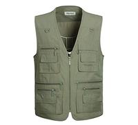 Hommes Casual Gilet de Plein air,Hwalleum Homme Multifonctionnel Grande Taille Veste sans Manches Été Respirant Séchage Rapide Multi-Poches Gilets Extérieurs pour le Travail Voyager Pêche Photographie