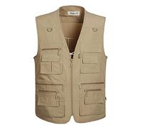 Hommes Casual Gilet de Plein air,Hwalleum Homme Multifonctionnel Grande Taille Veste sans Manches Été Respirant Séchage Rapide Multi-Poches Gilets Extérieurs pour le Travail Voyager Pêche Photographie