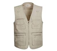 Hommes Casual Gilet de Plein air,Hwalleum Homme Multifonctionnel Grande Taille Veste sans Manches Été Respirant Séchage Rapide Multi-Poches Gilets Extérieurs pour le Travail Voyager Pêche Photographie