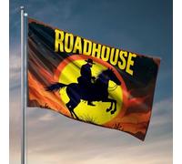Hommes Cave Decor Roadhouse : A Western Adventure Under The Setting Sun Flag College Dorm Room Decor Patio Decor (120 x 180 cm)