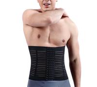 Hommes Ceinture de Perte Poids Compression Abdominale Minceur Gaine Amincissante Ventre Plat Invisible Soutien du Dos (Color:Black,Size:3XL)