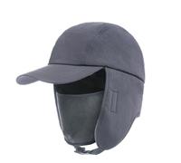 Hommes Chapeau de Trappeur 3 en 1 Chapka en Pluche Chaud avec Cache Oreilles et Masque Amovible Bonnet d'hiver Ant-Vent Chapka Russe Réglable Casquette de Baseball Extérieur pour Ski Moto Vélo