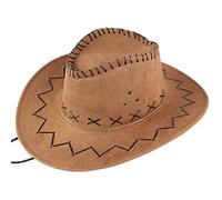 Hommes Chapeau Western Bush Style Vintage Bord Large Cowboy Chapeau de Cowboy Chapeau Chapeau de Cowboy Unisexe Style Western Large Bord en Daim Accessoire de déguisement pour Homme Femme