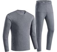 Hommes Chaud Hiver Chauffant sous-vêtements Ensemble 22 Zones Chauffage USB Rechargeable Vêtements Polaire Thermique Long Johns, Grey, 5XL(190cm95kg)