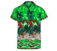 Hommes Chemise Hawaïenne Cerf Déguisement Plage Fête Aloha Été Parrot TAILLE S