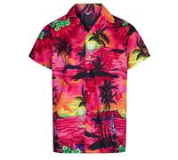 Hommes Chemise Hawaïenne Palmier Cerf Plage Vacances Aloha Été Déguisement S