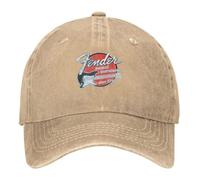 Hommes Classique Cap Fender Guitar Logo, avec Visiere Hiver Automne Printemps Ete, Réglable Casquettes Sport Extérieur Sunhat, Unisexe(Khaki)