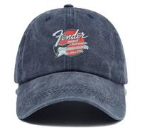 Hommes Classique Cap Fender Guitar Logo, Fermeture à Snap Ajustable, Protection UV UPF 50+, Réglable Casquettes Sport Extérieur Sunhat, Unisexe(NavyBlue)