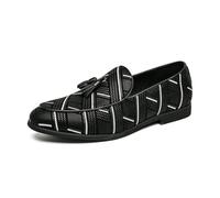 Hommes Classique Mocassins À Pampilles Cuir Synthétique Poids Léger Mocassin Slippers,Noir,45 EU