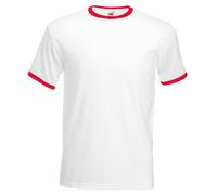 Hommes Contraste Ringer, Fruit of the Loom Manche Courte Deux Ton SPORTS