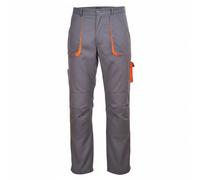Hommes Contraste Travail Pantalon Poches Genoux Demi Élastique Taille Extensible