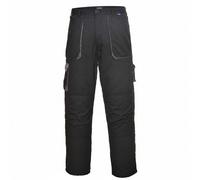 Hommes Contraste Travail Pantalon Poches Genoux Demi Élastique Taille Extensible