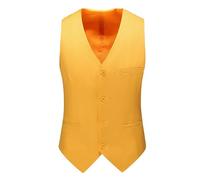 Hommes Costume Business Gilet Veste de mariée Slim Fit Débardeur sans Manches Business Dress (Jaune 2,M)