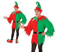 Hommes Costume Elfe Père Noël Helper Noël Hommes Femmes Noël Costume Déguisement
