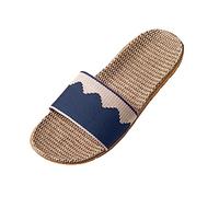 Hommes Couples Lin sans Lacet Plat Diapositives intérieur Maison Couleur Pantoufles Casual Mode Confortable Chaussures de Plage