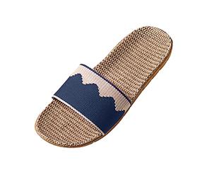 Hommes Couples Lin sans Lacet Plat Diapositives intérieur Maison Couleur Pantoufles Casual Mode Confortable Chaussures de Plage