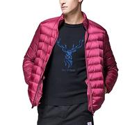Hommes Daily Lightweight Puffer Down Jacket Winter Men's Basics Warm Zip Up Coat Jacket,Wine Red,XXL