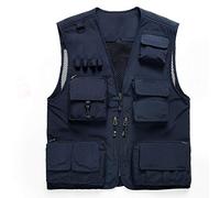 Hommes Dames Sport Utilitaire Gilet Gilet Gilet extérieur pêche à séchage Rapide Photographie décontracté évider Mince Multi-Poches Gilet Veste sans Manches Veste Gilet,Dark Blue,7XL