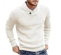 Hommes De Col Châle Pull Chandails Solide Couleur Chunky Tricoté Cavaliers De Base Slim Fit Tops