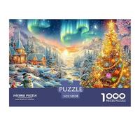 Hommes de Neige, lumières et Cadeaux dans Un Village enneigé Puzzle De 1000 Pièces Christmas Style Jeu Éducatif Classique pour Le Temps des Puzzles en Famille 52x38cm/1000pcs