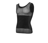 Hommes Débardeur Gainant Chemises de Compression for hommes, vêtements modelants for l'abdomen, ventre amincissant, gynécologie, Corset, hauts d'entraînement de taille Pour Le Sport Et Le Fitness(Blac