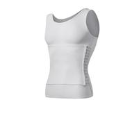 Hommes Débardeur Gainant Chemises de Compression for hommes, vêtements modelants for l'abdomen, ventre amincissant, gynécologie, Corset, hauts d'entraînement de taille Pour Le Sport Et Le Fitness(Whit