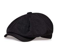 Hommes décontracté Gavroche Chapeau Printemps été Mince rétro béret Chapeau Sauvage décontracté Chapeaux Unisexe octogonal Casquette Mode Hip Hop Casquettes (Color : Black, Size : 56-62cm)