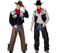 Hommes Déguisement Cowboy Noir ou Marron Tenue par Smiffys