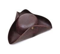 Hommes Deluxe Tricorne Chapeau Pirate Ancien Look Marron Accessoire Costume Neuf