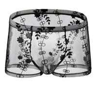 Hommes Dentelle Tanga Culotte Gilet Culotte Transparent Homme T Pantalons Slips Gilet, BK2., L