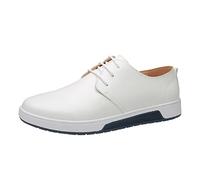 Hommes Derby Dress Shoes Badminton Shoes Fashion Solid Color Chunky Shoes Casual Derby Brogues Shoes Lacets Business Leather Shoes Leisure Travail Office Comfort Shoes for Men Premium Quality, Blanc
