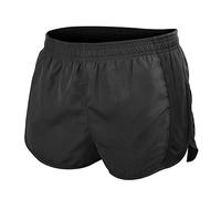 Hommes des Sports Running Élite Divisé Fonctionnement Short avec Côté Engrener Panneau Rapide Sec Shorts,M,Noir
