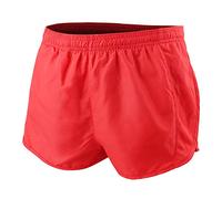 Hommes des Sports Running Élite Divisé Fonctionnement Short avec Côté Engrener Panneau Rapide Sec Shorts,XL,Rouge