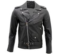 Hommes élégants Brando occasionnels Veste motard en cuir noir