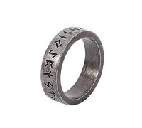 Hommes en acier inoxydable simple vintage oracle anneau lisse punk viking rune amulette nordique bijourie polie bijoux