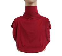 Hommes et femmes faux col écharpe Extensions élastiques plus chaud col roulé couverture de cou détachable Hijab accessoires-rouge foncé