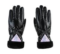 Hommes et femmes Gants d'hiver Gants de ski Gants chauds chauds Gants de cyclisme imprimés doux coupe-vent Gants sans doigts Femmes Noir (Noir, Taille unique)