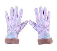 Hommes et femmes Gants d'hiver Gants de ski Gants chauds chauds Gants de cyclisme imprimés doux coupe-vent Gants sans doigts Femmes Noir (violet, taille unique)