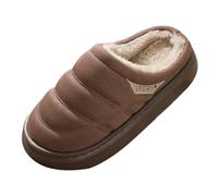 Hommes et femmes Printemps Automne et Hiver Maison Intérieur Épais Peluche Doux Antidérapant Silencieux Chaud Enveloppé Bout Couple Même Style Pantoufles Hiver Pantoufles Hommes, café, 39 1/3 EU