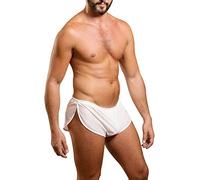 Hommes Extrême Engrener Boxers Short avec Grand Divisé Côtés sous-vêtements Boxeurs Slips Caleçons,Blanc,XXL