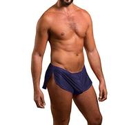 Hommes Extrême Engrener Boxers Short avec Grand Divisé Côtés sous-vêtements Boxeurs Slips Caleçons,Bleu Foncé,M