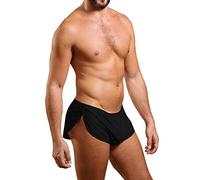 Hommes Extrême Engrener Boxers Short avec Grand Divisé Côtés sous-vêtements Boxeurs Slips Caleçons,Noir,L