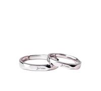 Hommes Femmes Français Je T'Aime Couple Bague, Couple/Amoureux Eternité Fiançailles Promesse Ouverte Bague Ajustable Alliance Anneaux Bijoux Cadeau De Saint Valentin, Blanc, Taille Unique