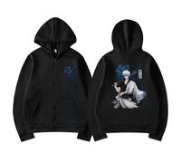 Hommes Femmes Gintama Fermeture Éclair Sweat A Capuche Hoodie Veste Cosplay Sakata Gintoki Mode Autumn Streetwear Sweat A Capuche Couple Vêtements