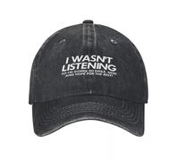 Hommes Femmes Je n’écoutais Pas Alors Je Vais Sourire Casquette de Baseball imprimée Trucker Papa Casquette de Baseball Snapback réglable